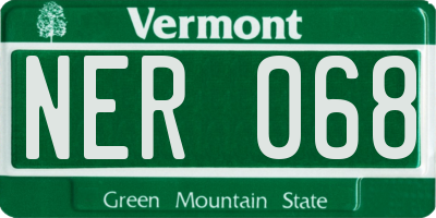 VT license plate NER068