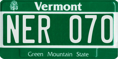 VT license plate NER070