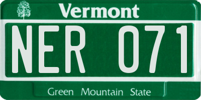 VT license plate NER071