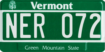 VT license plate NER072
