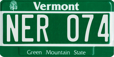 VT license plate NER074