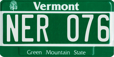 VT license plate NER076