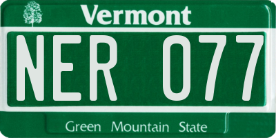 VT license plate NER077