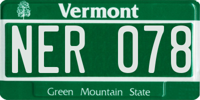 VT license plate NER078