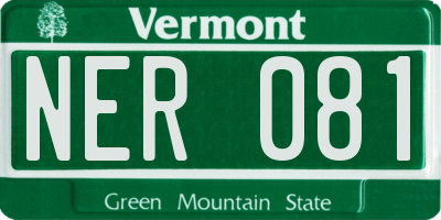 VT license plate NER081