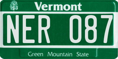 VT license plate NER087