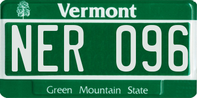 VT license plate NER096