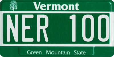 VT license plate NER100