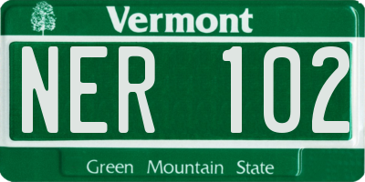 VT license plate NER102