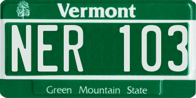 VT license plate NER103