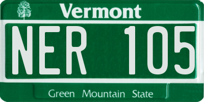 VT license plate NER105