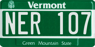 VT license plate NER107