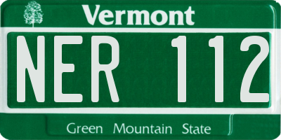 VT license plate NER112