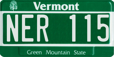 VT license plate NER115