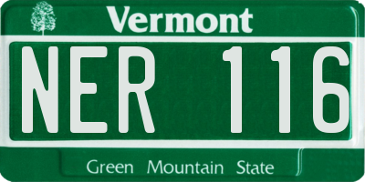 VT license plate NER116