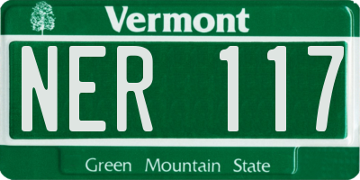 VT license plate NER117