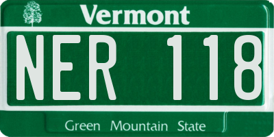VT license plate NER118