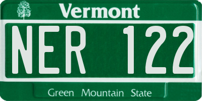 VT license plate NER122