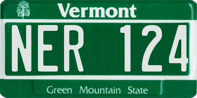 VT license plate NER124