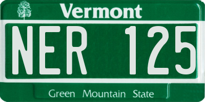 VT license plate NER125