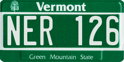 VT license plate NER126