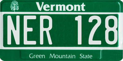 VT license plate NER128