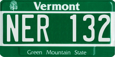 VT license plate NER132