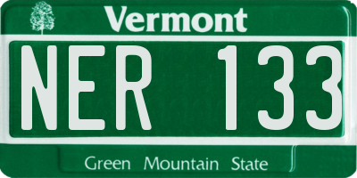 VT license plate NER133