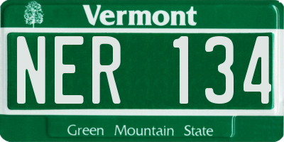 VT license plate NER134
