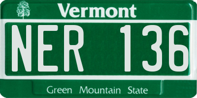 VT license plate NER136