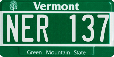 VT license plate NER137
