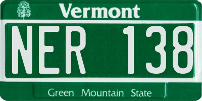 VT license plate NER138