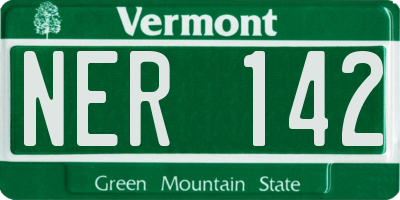 VT license plate NER142