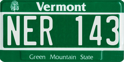 VT license plate NER143