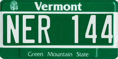VT license plate NER144