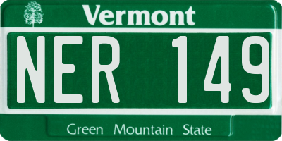 VT license plate NER149
