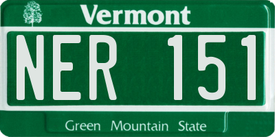 VT license plate NER151