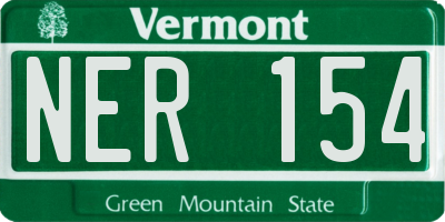 VT license plate NER154