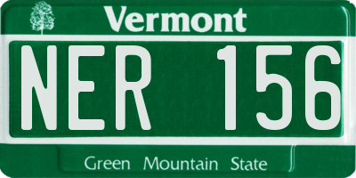 VT license plate NER156