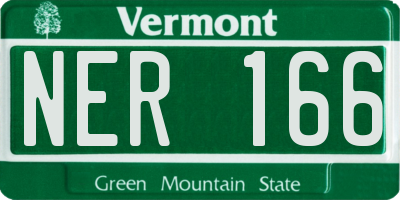 VT license plate NER166