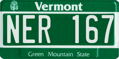 VT license plate NER167