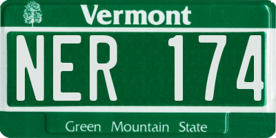 VT license plate NER174