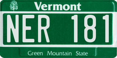 VT license plate NER181
