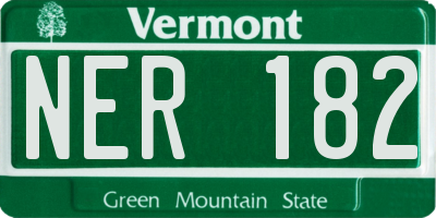 VT license plate NER182