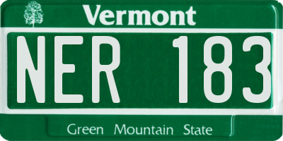 VT license plate NER183