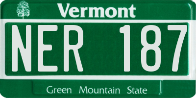 VT license plate NER187