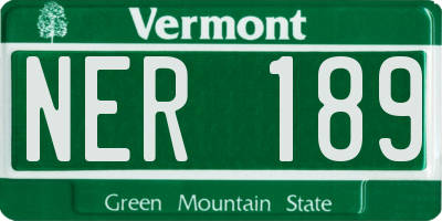 VT license plate NER189