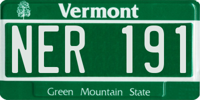 VT license plate NER191
