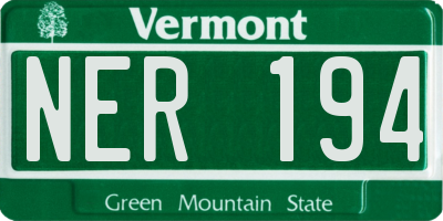 VT license plate NER194
