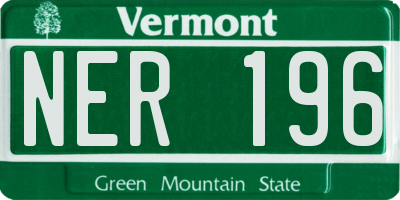 VT license plate NER196